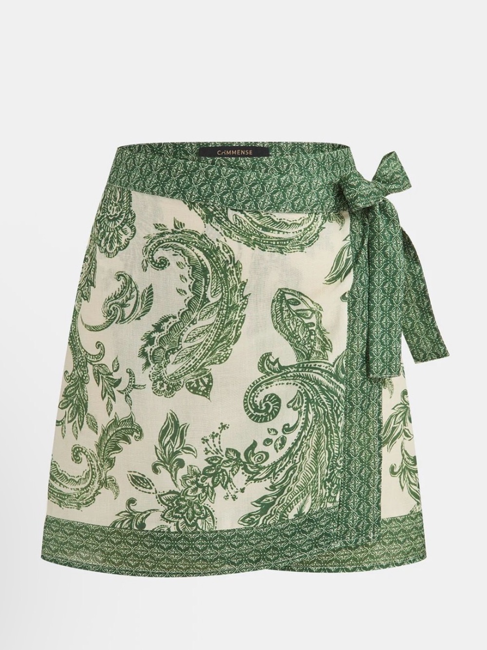 ✨Commense✨ Green Paisley Wrap Mini Skirt